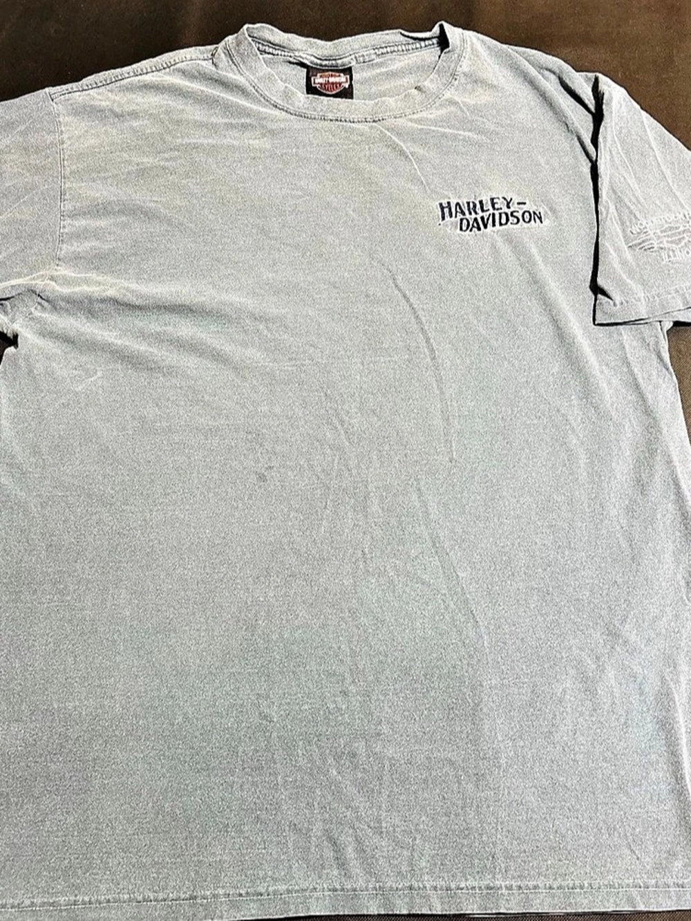 Vintage Harley Davidson Men’s Grey Tee Shirt Size Larg